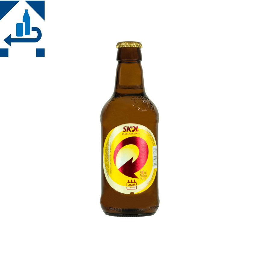 SKOL Bier Flasche - Cerveja garrafa, 300ml, 4,7% vol -DPG-
