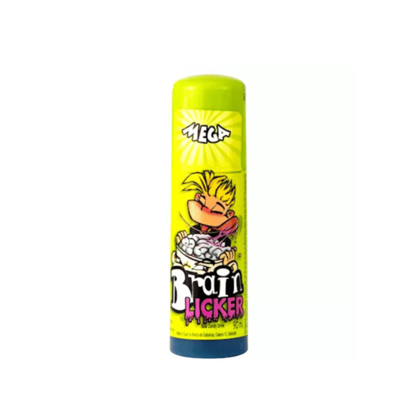 MEGA BRAIN LICKER Blue Sour Candy Drink - Flüssige Sauersüßigkeit mit Roller, 2,16 kg