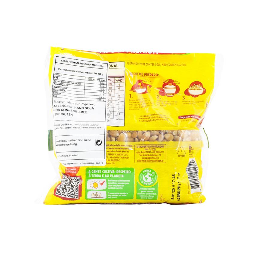YOKI Premium Popcornmais - Milho para Pipoca, 400g