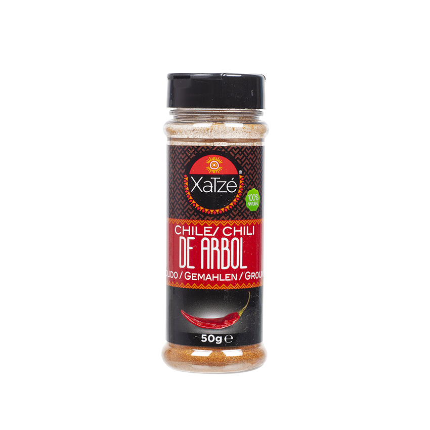 XATZE Gemahlene Arbol-Chili - Chile de Arbol Molido, 50g