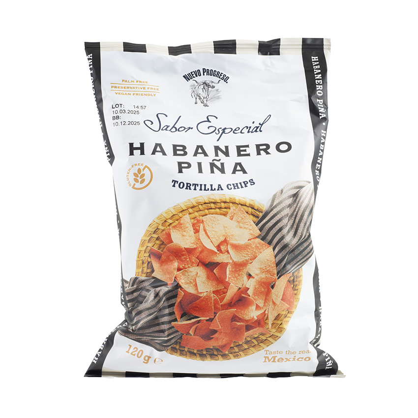 NUEVO PROGRESO Tortilla-Chips Habanero-Piña, 120g 