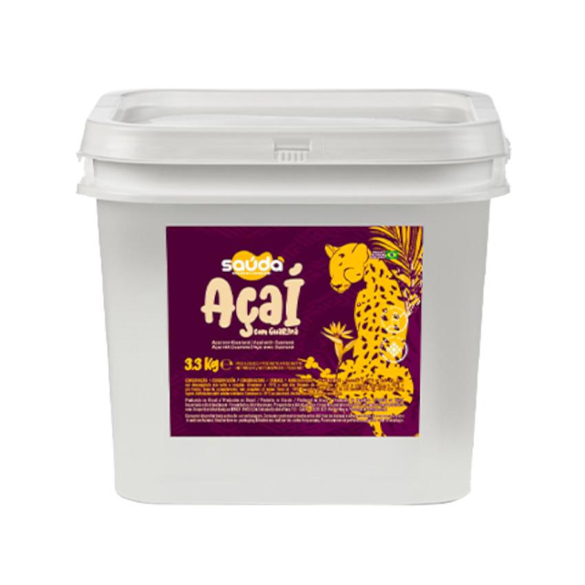 SAÚDA Açaí + Guaraná - Pulpa Congelada de Açaí con Guaraná, 3,3 kg