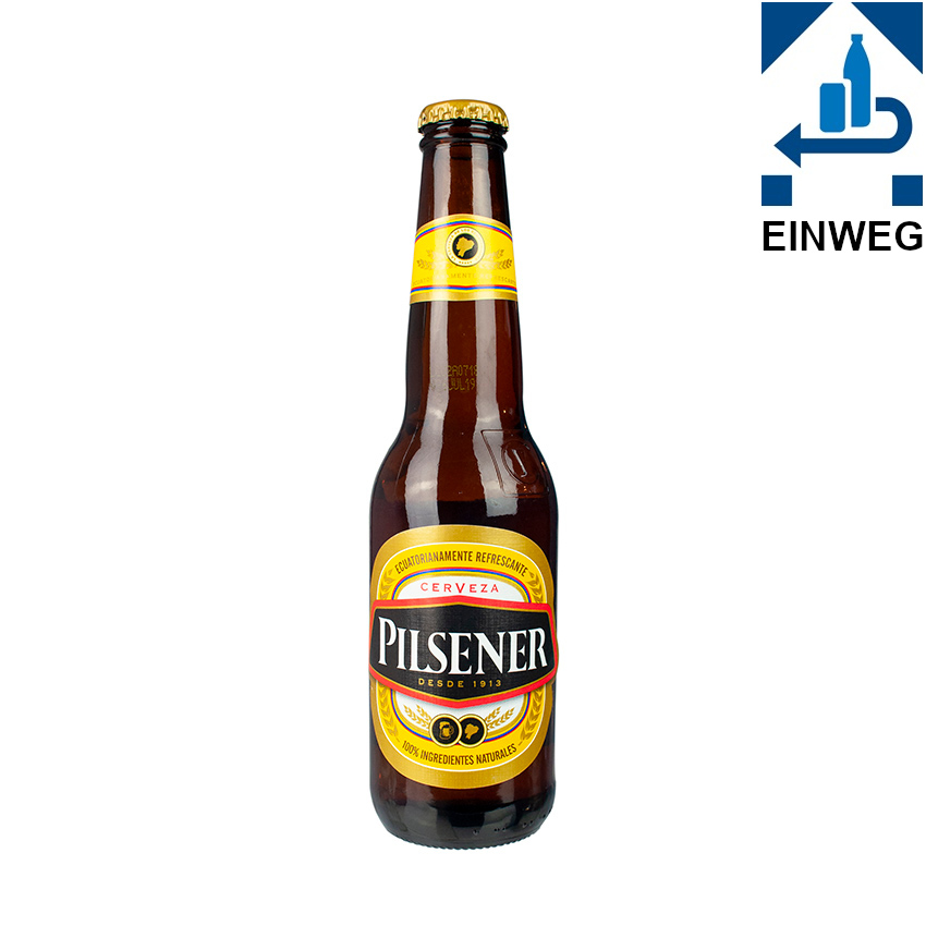 PILSENER Bier aus Ecuador -DPG- Flasche 330ml - Cerveza de Ecuador, 330ml, 4% vol