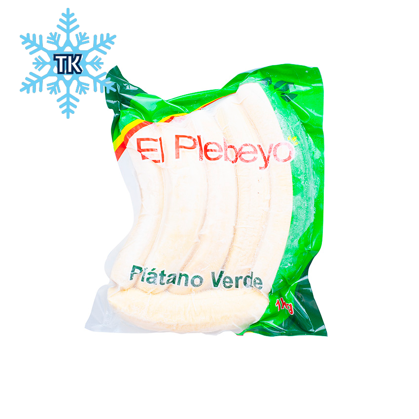 EL PLEBEYO Grüne Kochbananen, tiefgefroren - Platanos Verdes Congelados, 1 kg