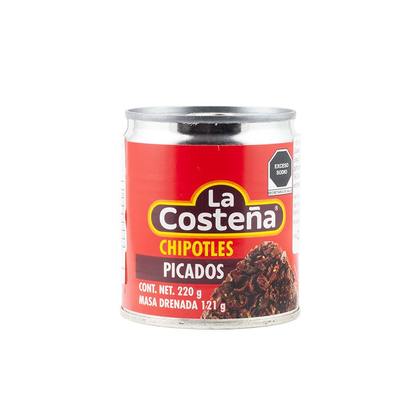 LA COSTEÑA Gewürfelte Chipotle-Chilis - Chipotles Picados, 220g - Abtropfgewicht 121g