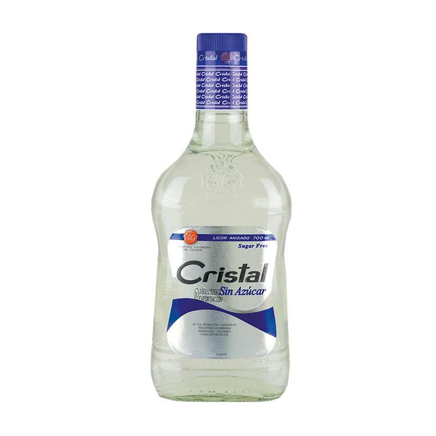 CRISTAL Spirituose mit Anisgeschmack OHNE   Zucker Aguardiente Sin Azúcar 700ml 30% vol