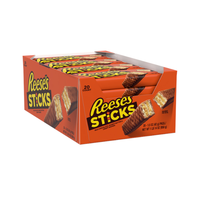 REESE´S Sticks Waffelriegel mit Erdnussbuttercreme Display 840g (20 x 42g) -  MHD 25.08.2026